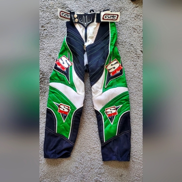 Simpson GS3 Motorcross Racing Pants Auto Pro Motorcycle Moto Green Size XS YOUTH - Picture 2 of 11